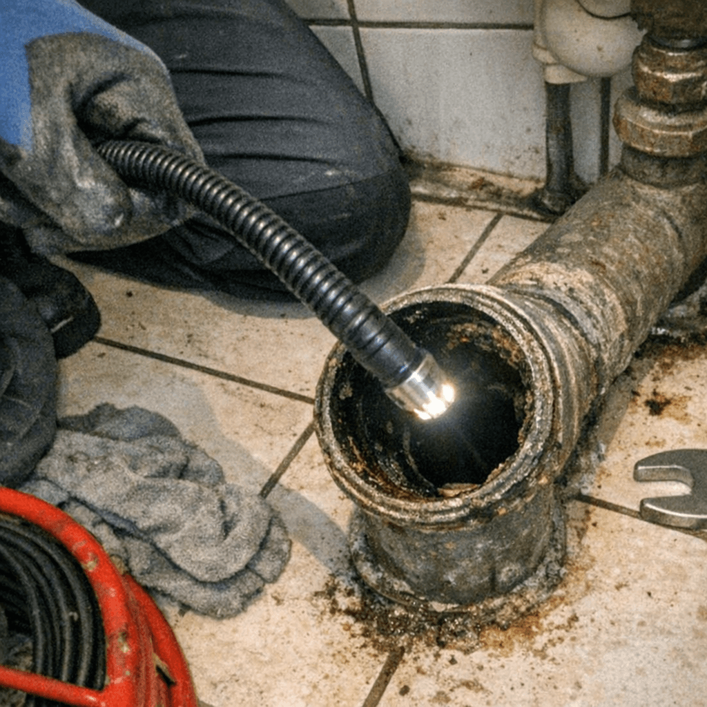 Detaillierte Analyse einer Röhre mit einem speziellen Kamerakopf