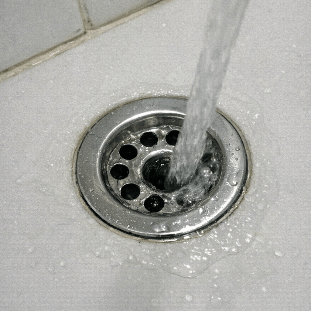 Sauberer Duschablauf nach einer erfolgreichen Beseitigung von Schmutz